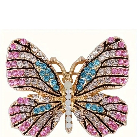 Accessories - NWT Colorful Rhinestone Butterfly Brooch